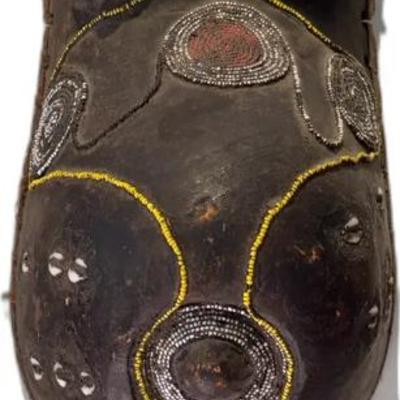 African Mask with Beaded Embellishments