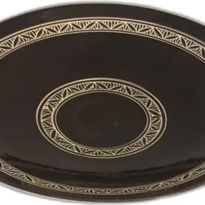 Antique Greek-Style Black Potter Plate