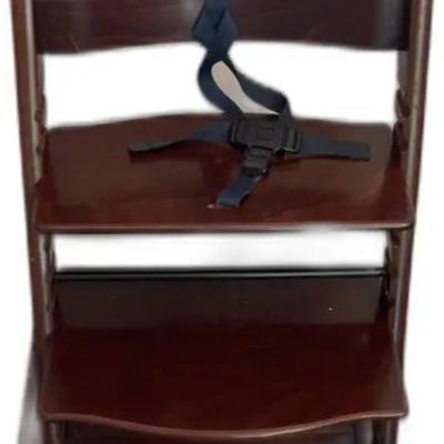 Wooden High Chair with Safety Harness