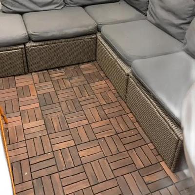 Outdoor Section Sofa with Wicker Frame