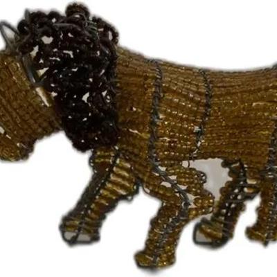 Beaded Lion Figure