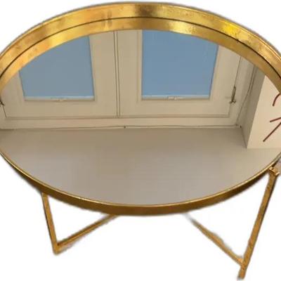 Gold Oval Mirror Coffee Table