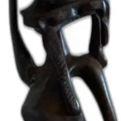 Hand-Carved Wooden African Tribal Scultpure