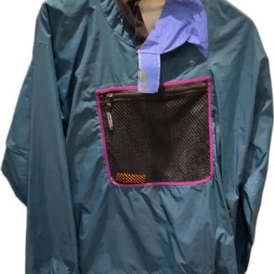 Vintage Teal Pullover Windbreaker 