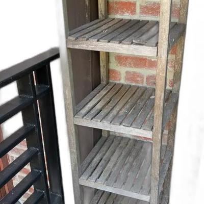 Wooden Slatted Shelf Unit