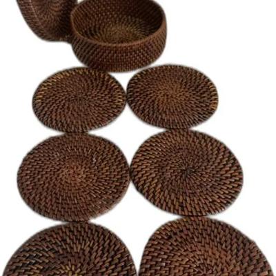 Rattan Coaster Set