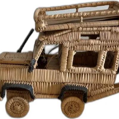 Hand Woven Safari Jeep Toy