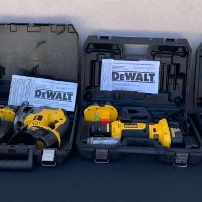 Bk139 dewalt screwdriver jigsaw, cut out tool and swivel shears.
