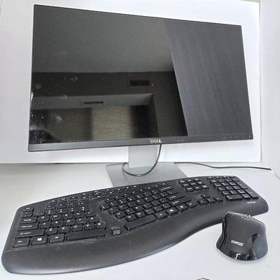 Dell HD LCD 24" Monitor Model 52415hb & Staples Wireless Ergonomic Keyboard & Mouse