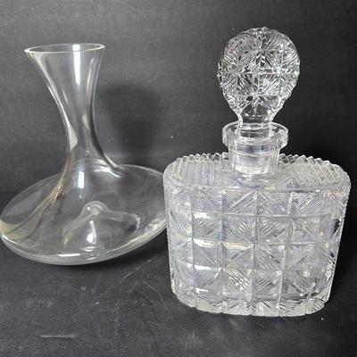 Art Deco Style Crystal Decanter & Wine Decanter