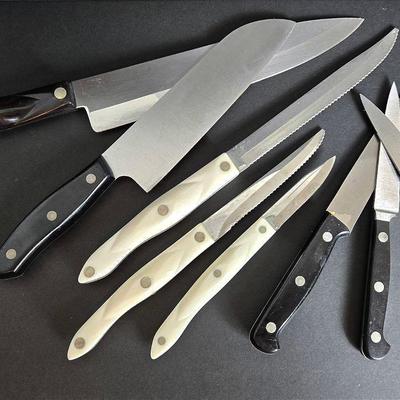 Cutco 9" Chef, Carver, Trimmer & Paring Knives, Angesa Shears, JA Henckels Knives