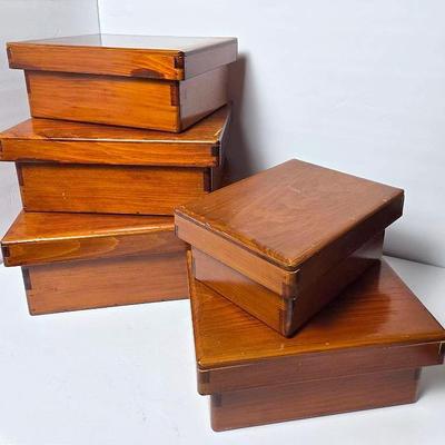 Japanese Takenobento Wood Nesting Boxes (5)