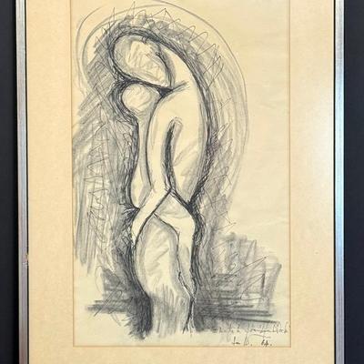 Mid Century Signed Drawing “Sketch For Life Block” Dated 1964