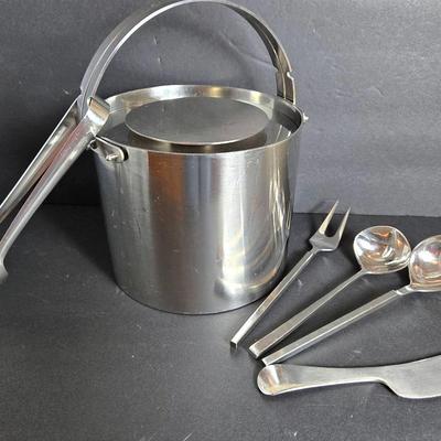 Stelton Stainless Steel Ice Bucket Plus Lundtofte Serving Utensils & More