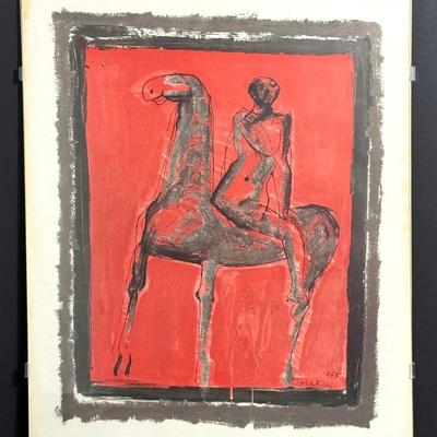 Mid Century Marino Marini Print “Le Cavalier” - Framed 26x21”