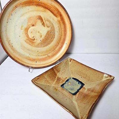 Art Pottery Plates - Round 14.5” Diameter & Square 9.5”