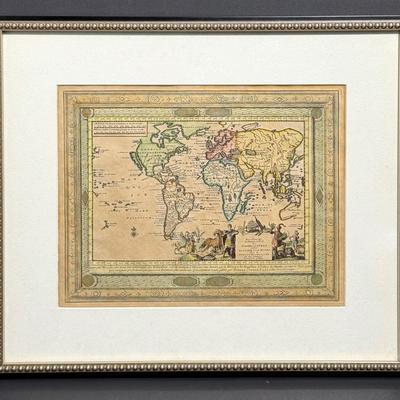 Early 18th Century Work Map Showing Oliver Van Noort’s Circumnavigation