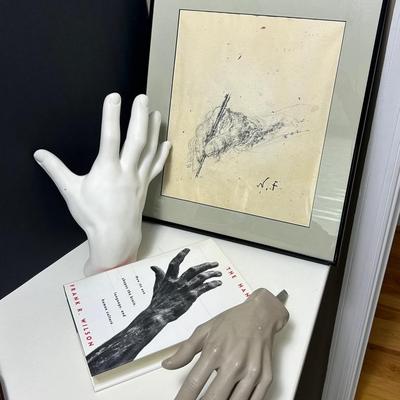 Mannequin Hands, Print Of Hand By Nicolai Fechin 17x15” & Hand Book