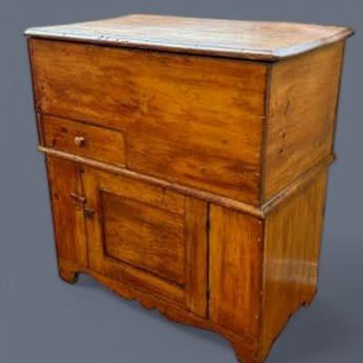 Antique Primitive Pine Dough Box 29.5x17.5x31"