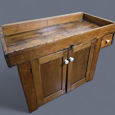 Antique Primitive Wooden Dry Sink - 44x24x30"