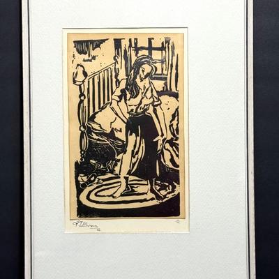 Mid Century Signed & Numbered Woodcut - Dated 1964 