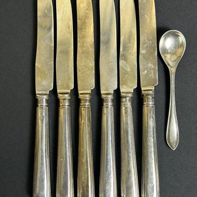 Vintage Sterling Silver: Charles James Allen Butter Spreaders (6)  & Edward Viner Master Salt Spoon