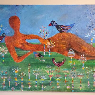 Painting On Canvas Signed Diamond - 36x49”