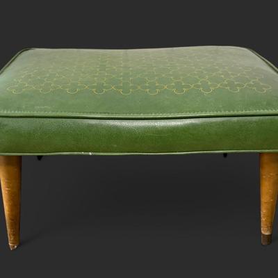 Mid Century Babcock Phillips Vinyl Ottoman - 21x16x13.5"