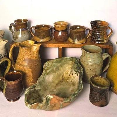 Art Pottery: Pitchers, Mug, Bowl