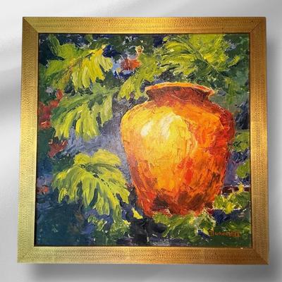 Brenda Bickerstaff “Garden Vessel” Painting (20 x 20) (LR524)