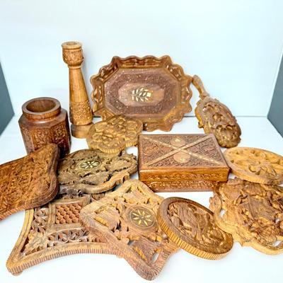 Carved Wooden Decor Made In India - Lot 1 Of 2