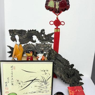 Asian Decor: Kokeshi Doll, Figurines, Carved Wood & More