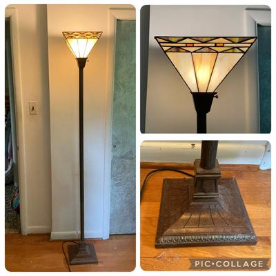 Stained Glass Shade Floor Lamp 71.25"h