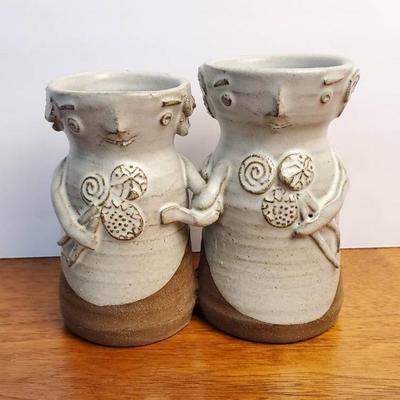 Solveig Cox Paired Figural Vases - 4.25”h