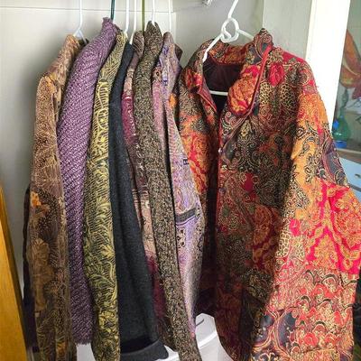 Woman's Jewel Tone Tapestry Print, Wool & Tweed Jackets - Size M & L, Some Petite