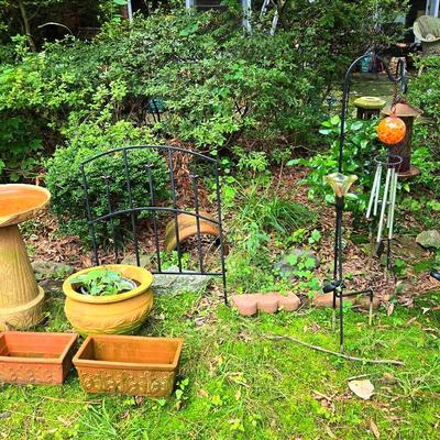 Planters, Bird Bath, And More
