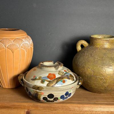 Art Pottery & Ceramic: Laslo For Mikasa Ginko Vase 9”h & More