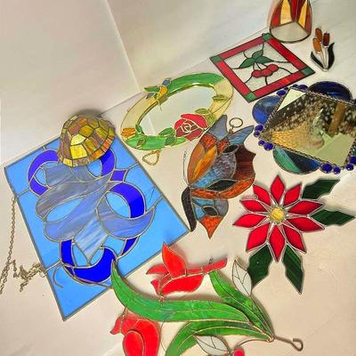 Stained Glass Decor: 10x16” Panel, Suncatchers, Mirror & More