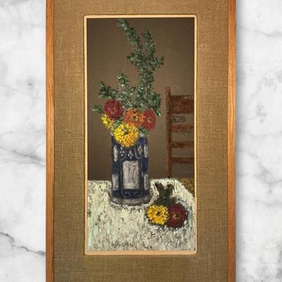 Still Life With Flowers Painting - 17 x 30"