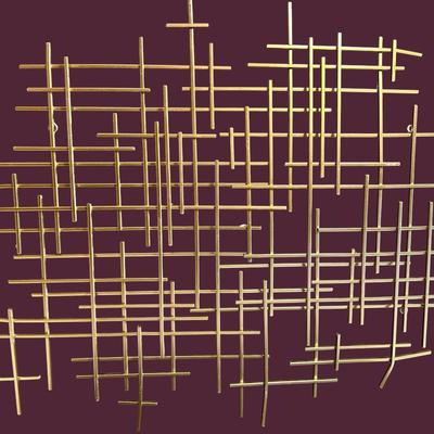 Retro MCM Style Metal Grid Wall Decor - 34x29”