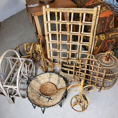 Rattan & Wicker Decor: Tricycle Planter, Magazine Rack, Bird Cage & More
