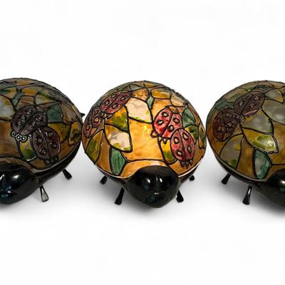 Stained Glass Ladybug Lamps - 8" Long