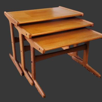 Teak Danish Modern Style Nesting Tables 