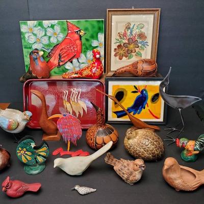 Bird Decor: Figurines Including Fenton, Tiles, More  