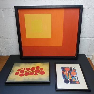 Modernist Geometric Paintings & Print: 11x8.5” To 18x21”