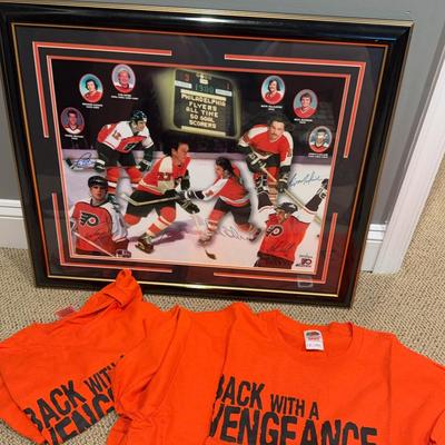 Flyers Signed Framed Photo & 2 T-shirts