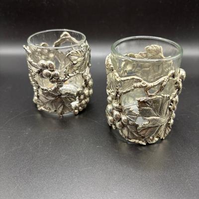 Grape Motif Candel Votives Pair
