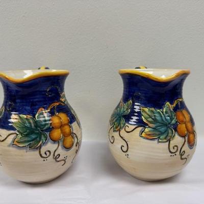 Vintage Hand Painted Pitchers (pair)