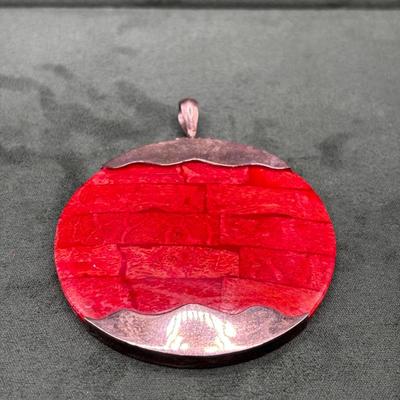 Vintage Silver And Shell Pendant 