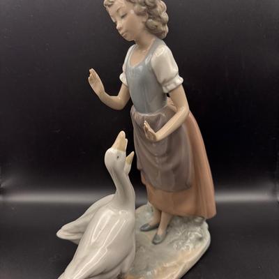 Vintage NAO By Llardo Girl With Geese